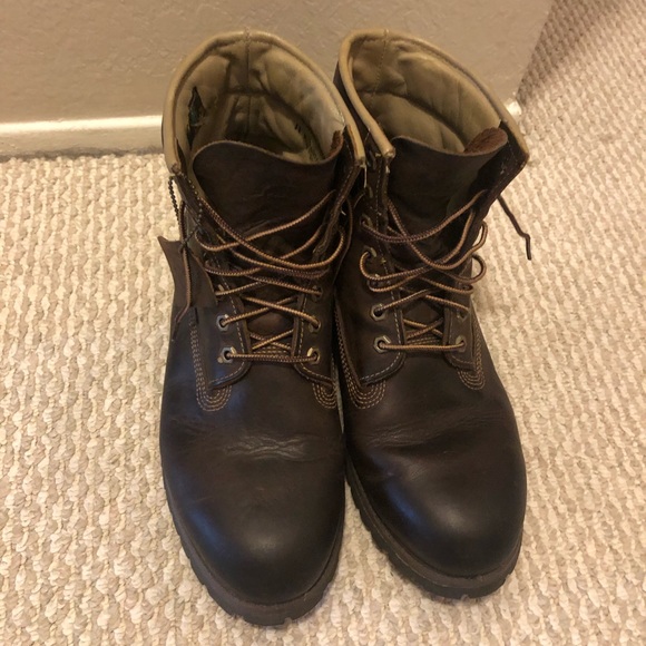 Timberland 6 inch waterproof brown leather mens boots 26090 - Picture 3 of 6